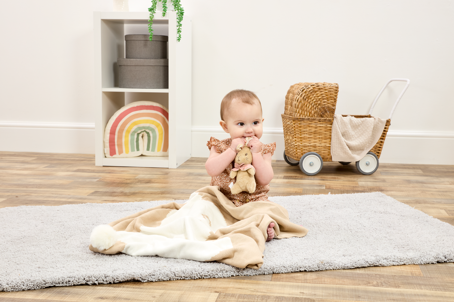 
                  
                    Knitted Baby Blanket & Soft Toy Set – Flopsy Bunny
                  
                