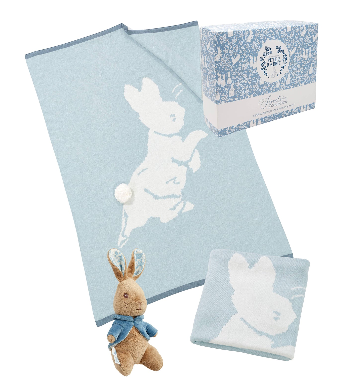 
                  
                    Knitted Baby Blanket & Soft Toy Set – Peter Rabbit
                  
                