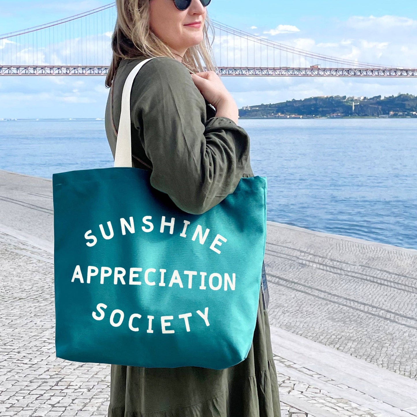 
                  
                    Sunshine Appreciation Society - Tropical Blue Canvas Tote Bag
                  
                