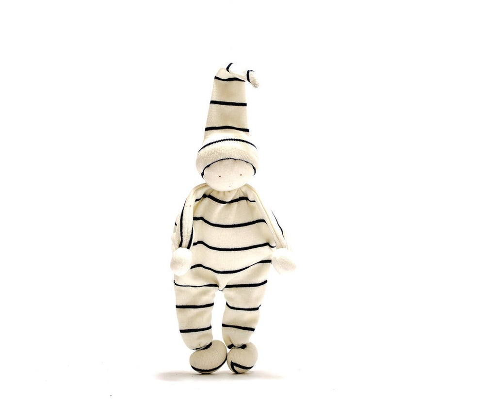 Baby Comforter / Sleeping Lovey Organic Cotton - Blue Stripe