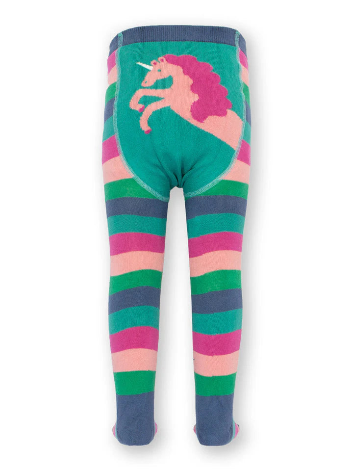 Stripy Tights - Teal