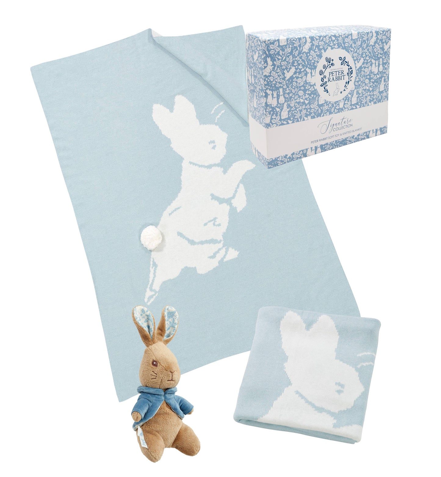 
                  
                    Knitted Baby Blanket & Soft Toy Set – Peter Rabbit
                  
                
