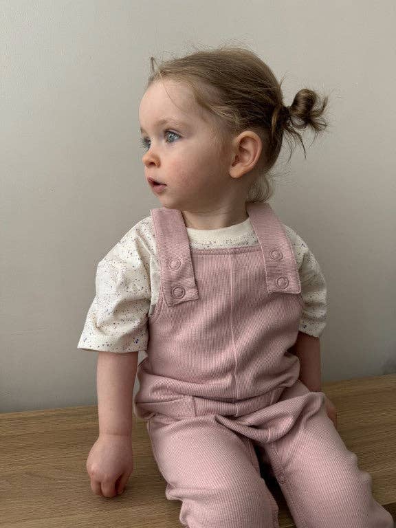 
                  
                    Baby Ribbed Cotton Dungarees: Dusty Pink
                  
                