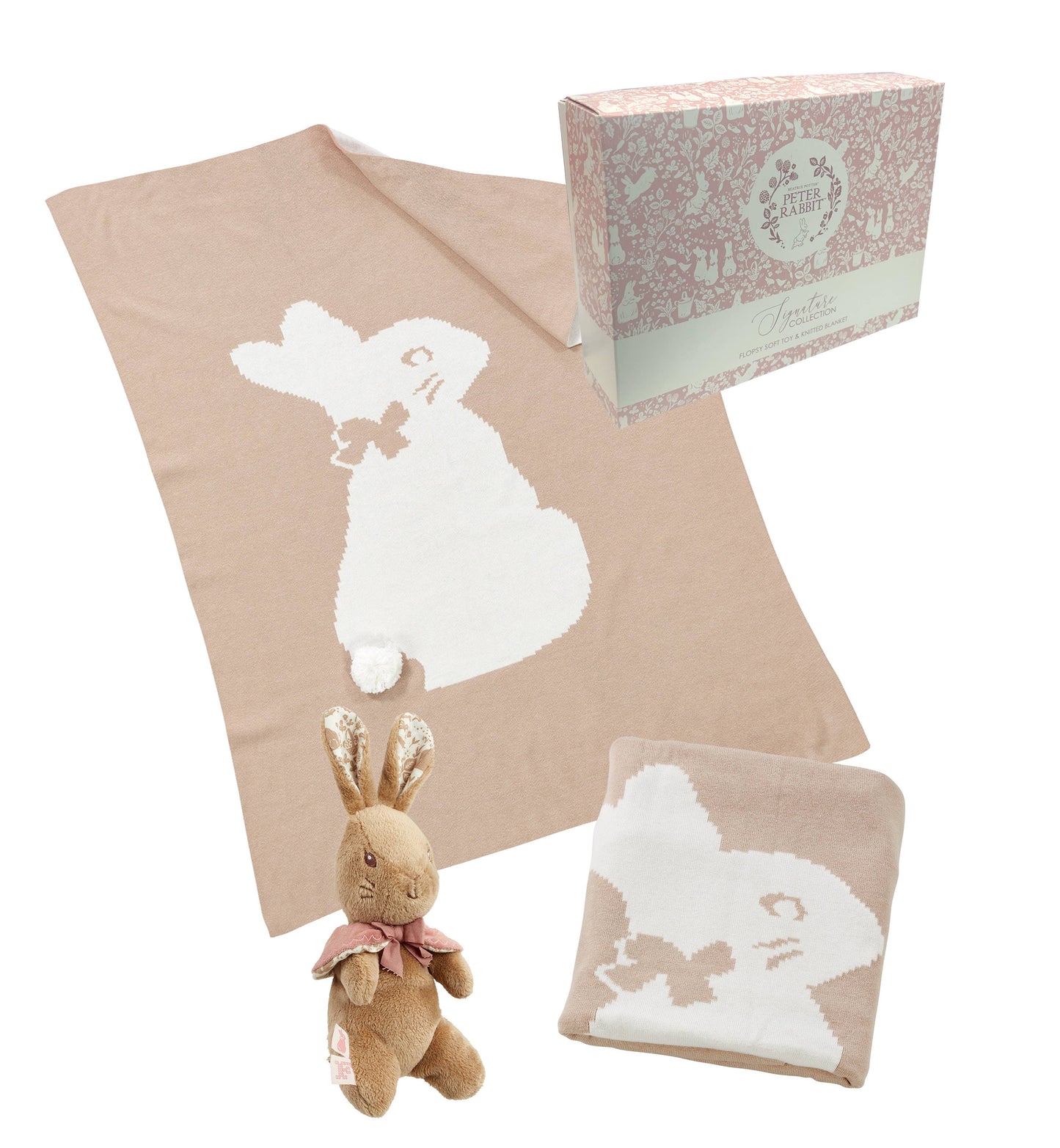 
                  
                    Knitted Baby Blanket & Soft Toy Set – Flopsy Bunny
                  
                