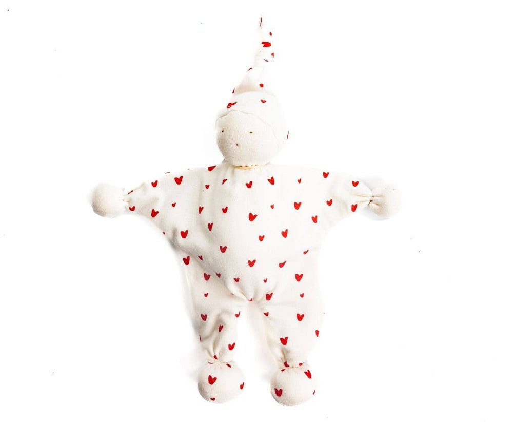 Baby Comforter / Sleeping Lovey Organic Cotton Red Hearts