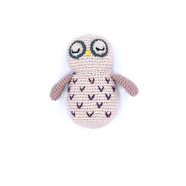 Handmade soft Baby Toy Owl rattle