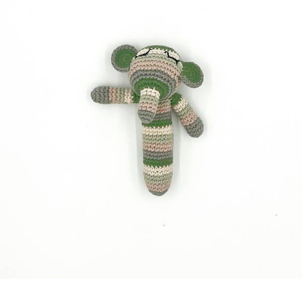 Soft Toy Handmade Stick rattle Elephant