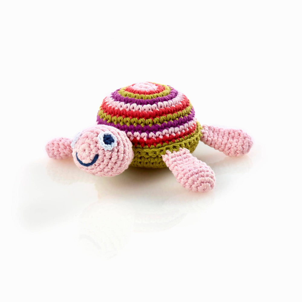 Handmade Turtle rattle - pink