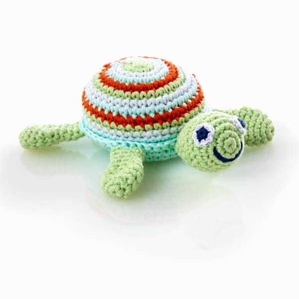Handmade Turtle rattle - green