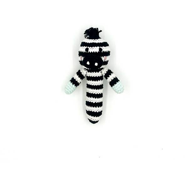 Soft Toy Handmade Stick rattle Zebra