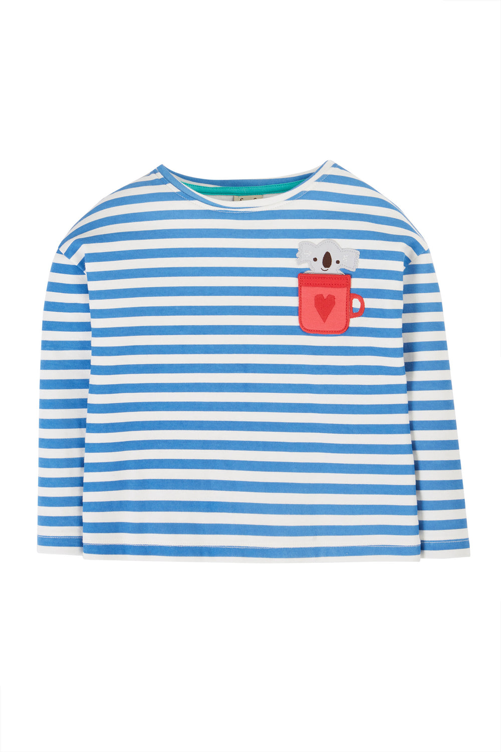 Tori Applique Pocket Top, Camper Blue Breton/Koala