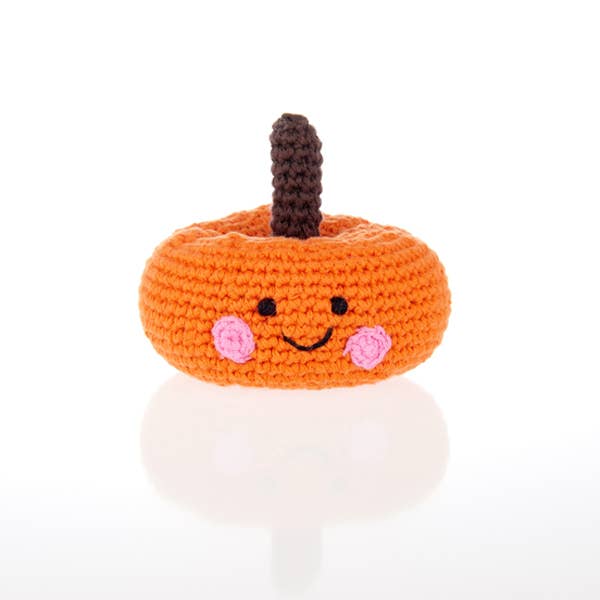 Handmade soft Baby Toy Friendly pumpkin rattle