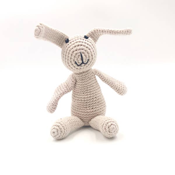 Handmade soft Baby Toy My first bunny rattle - natural