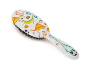 Natural Bristle Children's Hair Brush - Dinosaur