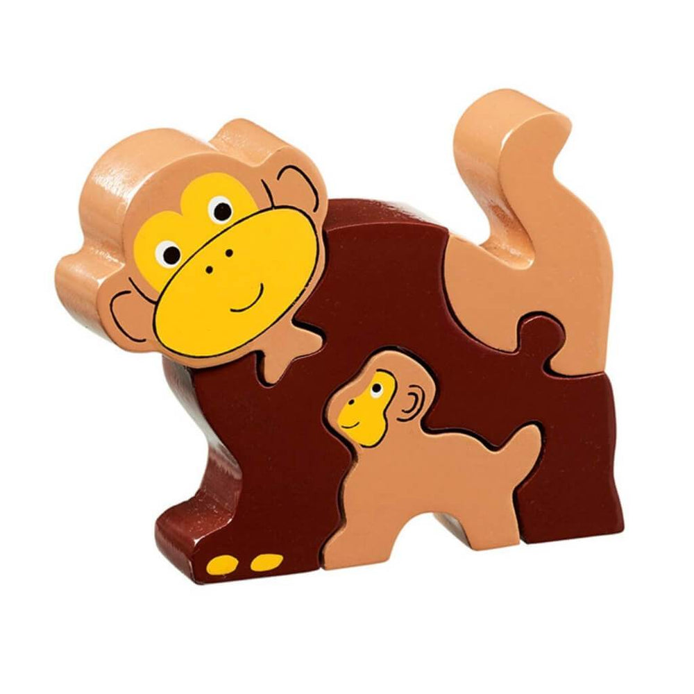 Lanka Kade Wooden Brown Monkey with baby Puzzle