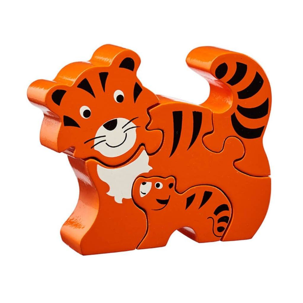 Lanka Kade Wooden Orange Tiger with baby Puzzle