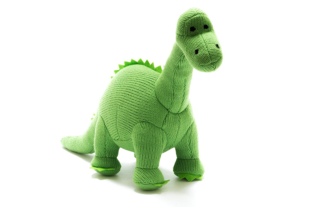 Knitted Green Diplodocus Dinosaur Toy - 'DIPPY'