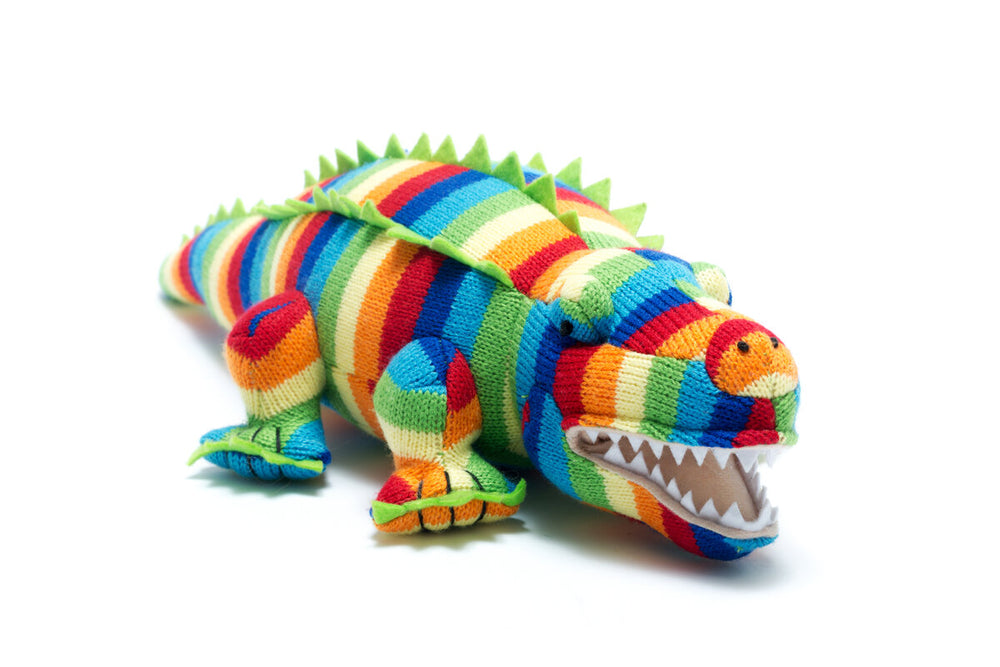 Knitted Colourful Crocodile - 'CLIVE'
