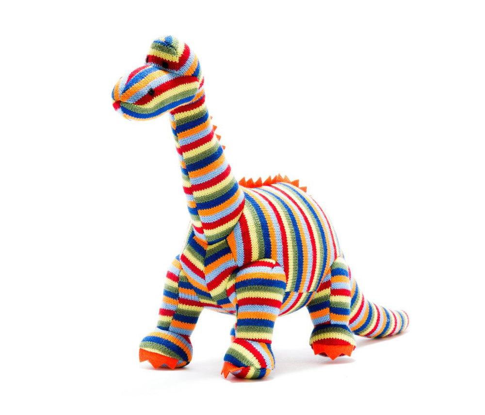 Knitted Stripe Diplodocus Toy - 'DIPPY'