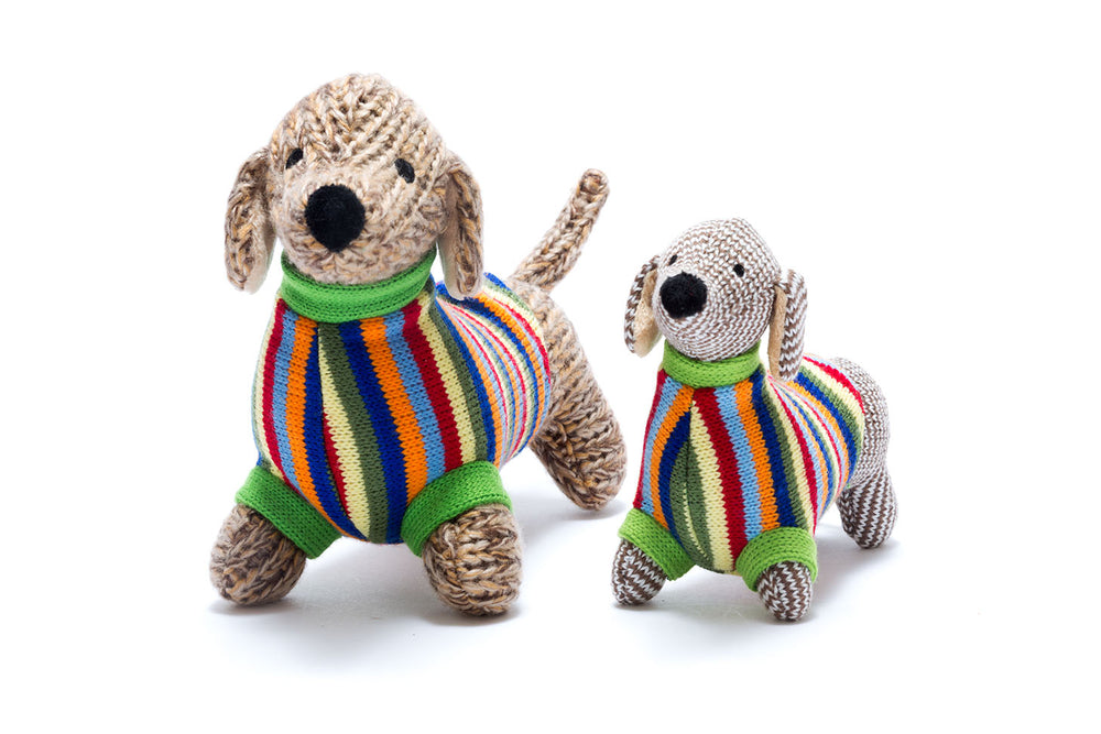 
                  
                    Knitted Sausage Dog with Jumper Rattle
                  
                